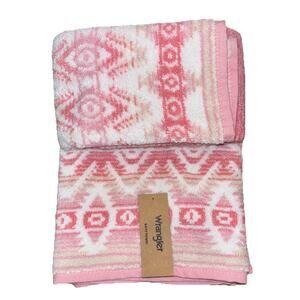 Wrangler 1 Bath 1 Hand Towels Set Jericho Pink Aztec Country Western Set NEW